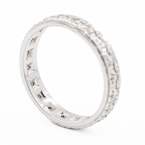 Bague 53 Bague Alliance Or blanc Diamant 58 Facettes 2201713CN