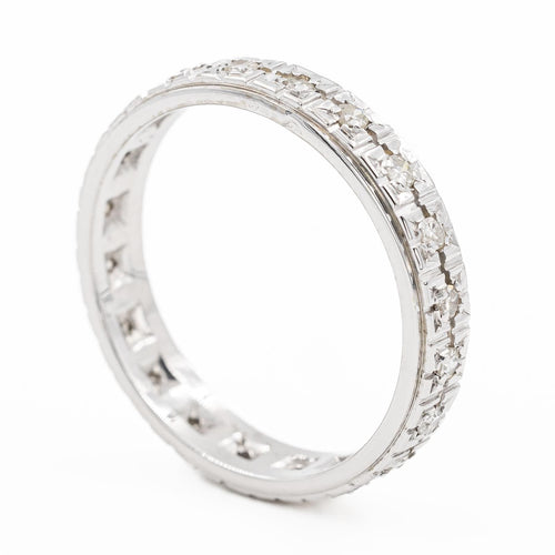 Bague 53 Bague Alliance Or blanc Diamant 58 Facettes 2201713CN