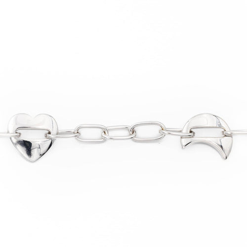 Bracelet Bracelet en or blanc 18 carats à motifs étoile, cœur et lune 58 Facettes 2201751CN