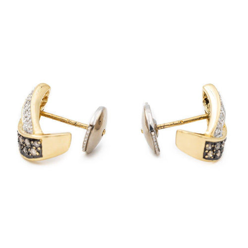 Boucles d'oreilles Boucles d’oreilles en or jaune 18 carats et diamants taille brillant 58 Facettes 2201970CN