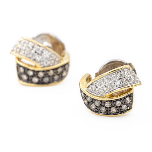 Boucles d'oreilles Boucles d’oreilles en or jaune 18 carats et diamants taille brillant 58 Facettes 2201970CN