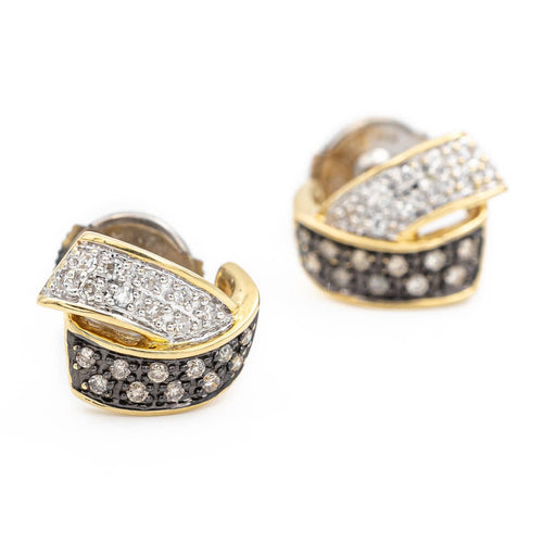 Boucles d'oreilles Boucles d’oreilles en or jaune 18 carats et diamants taille brillant 58 Facettes 2201970CN