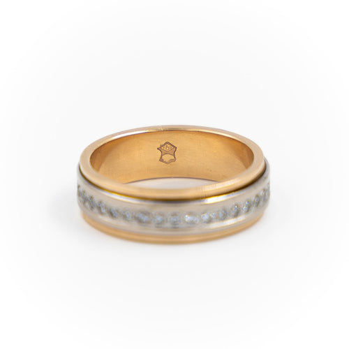 Bague 54 Alliance - Bague en or blanc et or rose 18 carats avec diamants 58 Facettes 2201988CN