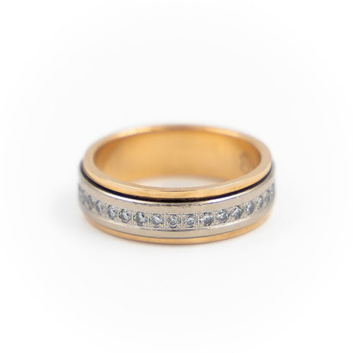 Bague 53 Bague Alliance Or rose, Or blanc Diamant 58 Facettes 2201988CN