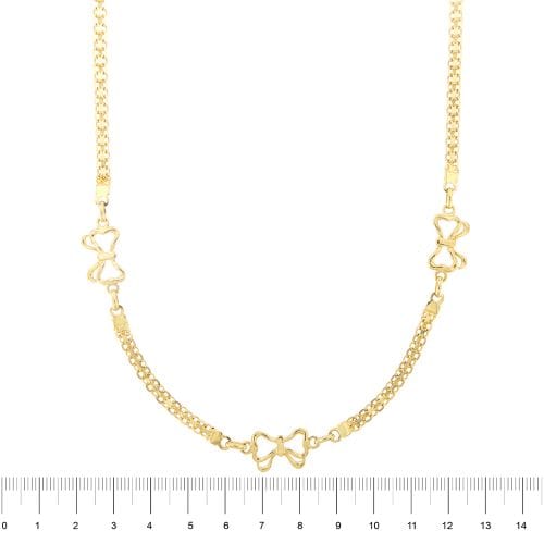 Collier Collier à nœuds en or jaune 18 kt, 42 cm 58 Facettes 22063