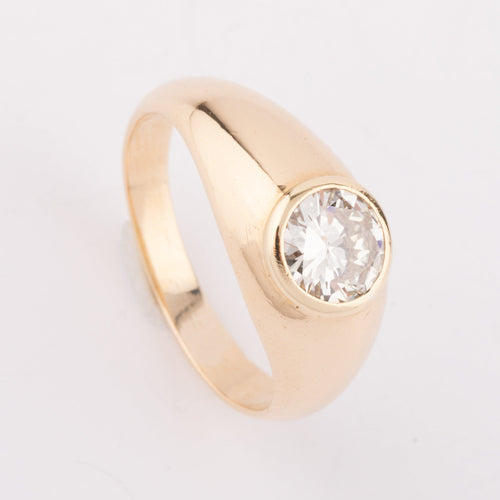 Bague 57 Bague solitaire en or jaune 18k et diamant 1,10 ct 58 Facettes 1