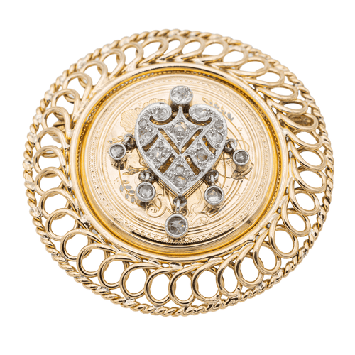 Pendentif Pendentif Broche Or rose, Platine Diamant 58 Facettes 2208889CN