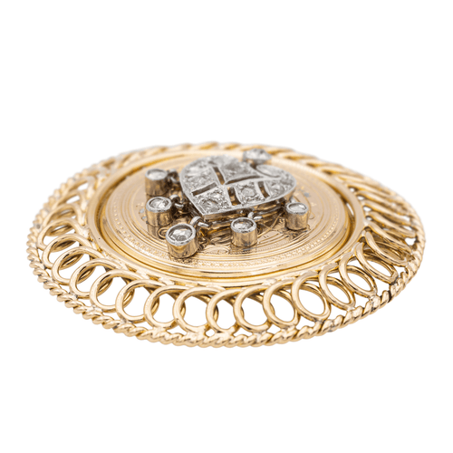 Pendentif Pendentif Broche Or rose, Platine Diamant 58 Facettes 2208889CN