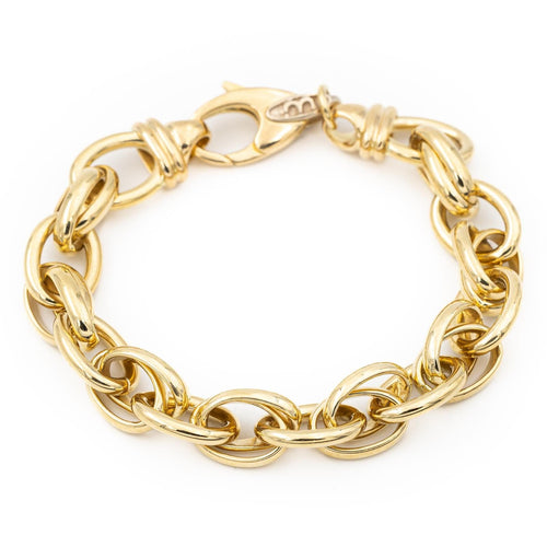 Bracelet Bracelet maille forçat double alternée en or jaune et blanc 18 carats 58 Facettes 2210113CN