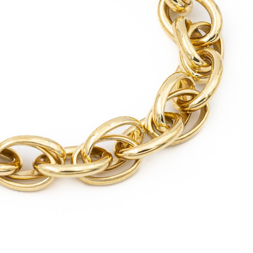 Bracelet Bracelet maille forçat double alternée en or jaune et blanc 18 carats 58 Facettes 2210113CN