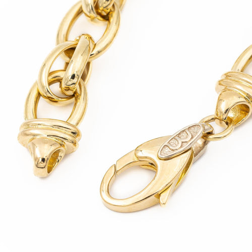 Bracelet Bracelet maille forçat double alternée en or jaune et blanc 18 carats 58 Facettes 2210113CN