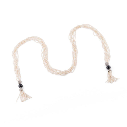 Collier Collier Bayadère 1920 en platine, perles fines, diamants et onyx 58 Facettes 1