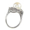Bague 50 Bague Art déco belge en platine avec diamants et perle de culture 58 Facettes 22132-0317