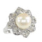 Bague 50 Bague Art déco belge en platine avec diamants et perle de culture 58 Facettes 22132-0317