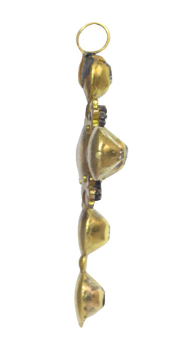 Pendentif Croix pendante géorgienne en or jaune 18K et diamants 58 Facettes 22132-0319