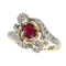 Bague 55 Bague de fiançailles Belle Époque en or jaune 18K, rubis et diamants 58 Facettes 22137-0266