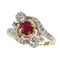 Bague 55 Bague de fiançailles Belle Époque en or jaune 18K, rubis et diamants 58 Facettes 22137-0266