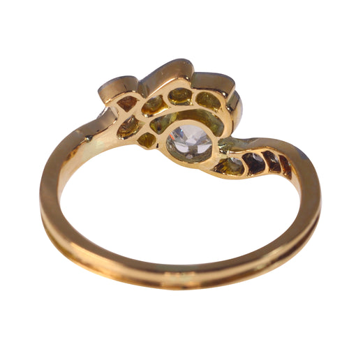 Bague 53 Belle Époque - Bague de fiançailles en platine et or jaune 18K, diamants 58 Facettes 22152-0291