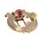 Broche Broche rétro vintage en or bicolore 18K et rubis 58 Facettes 22166-0003