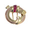 Broche Broche rétro vintage en or bicolore 18K et rubis 58 Facettes 22166-0003