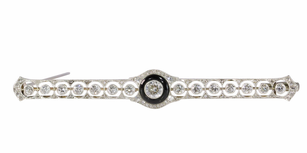 Broche Broche barrette Art déco en platine et or blanc 18K avec diamants 58 Facettes 22167-0003