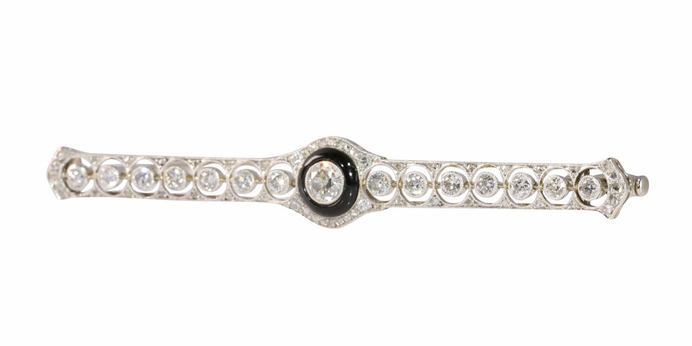 Broche Broche barrette Art déco en platine et or blanc 18K avec diamants 58 Facettes 22167-0003