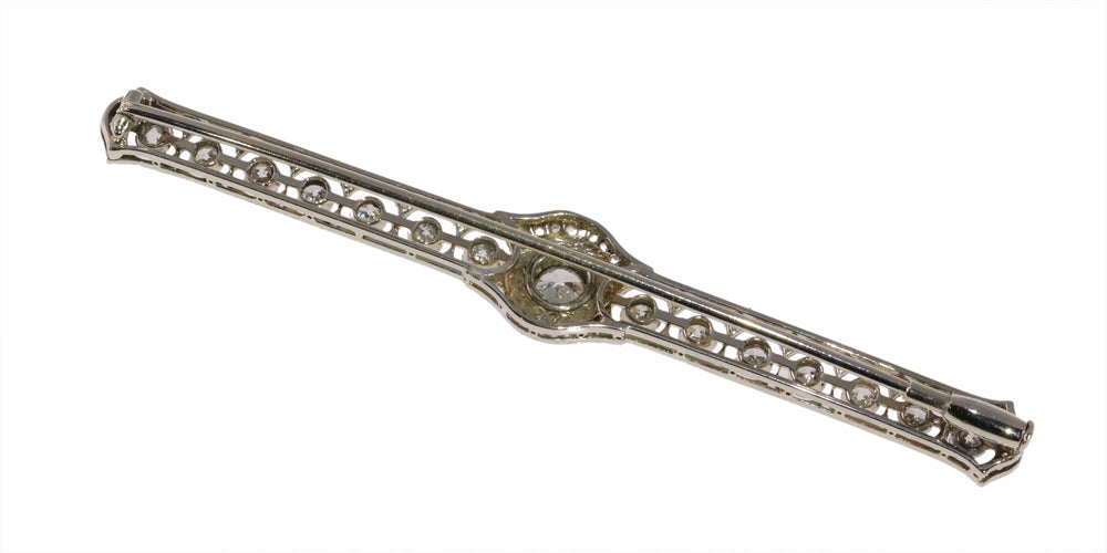 Broche Broche barrette Art déco en platine et or blanc 18K avec diamants 58 Facettes 22167-0003