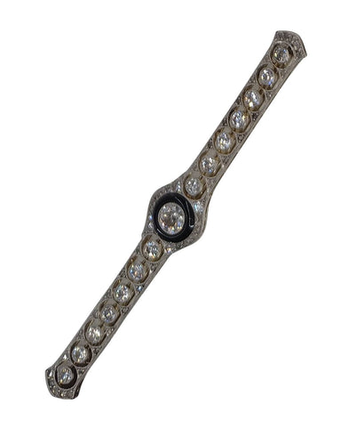 Broche Broche barrette Art déco en platine et or blanc 18K avec diamants 58 Facettes 22167-0003
