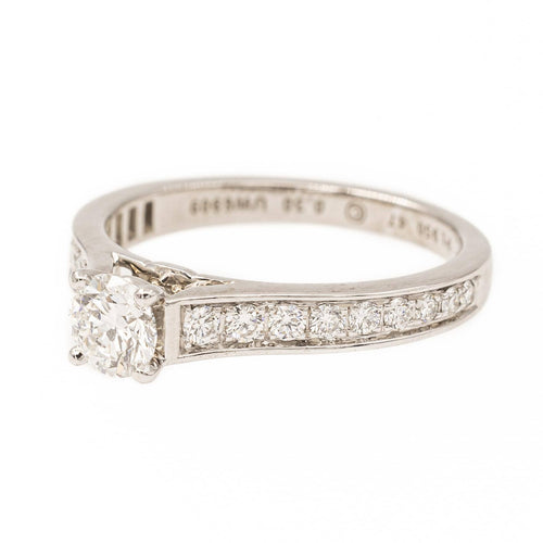 Bague 47 Cartier 1895 - Bague solitaire en platine et diamants 58 Facettes 2220708CN