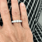 Bague 50 Bague alliance demi-éternité 7 diamants en or blanc 18 ct 58 Facettes 22213