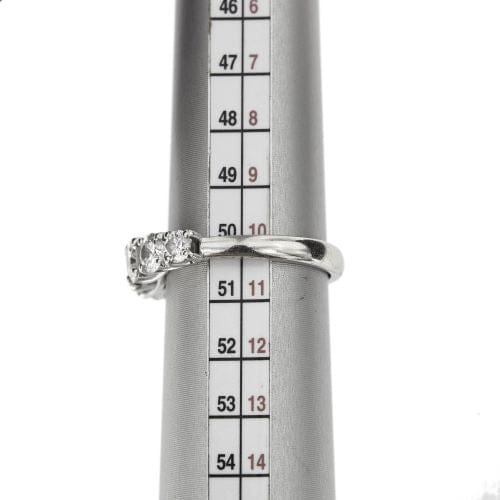 Bague 50 Bague alliance demi-éternité 7 diamants en or blanc 18 ct 58 Facettes 22213