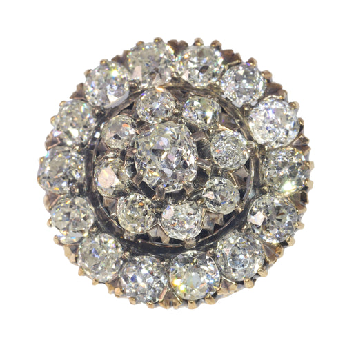 Broche Broche victorienne en or rose 18K et diamants (vers 1840) 58 Facettes 22241-0393