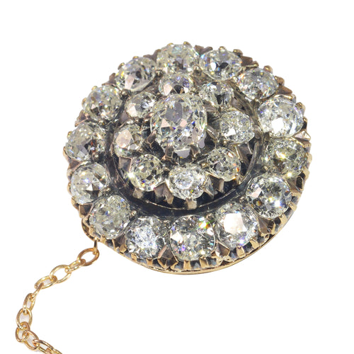 Broche Broche victorienne en or rose 18K et diamants (vers 1840) 58 Facettes 22241-0393