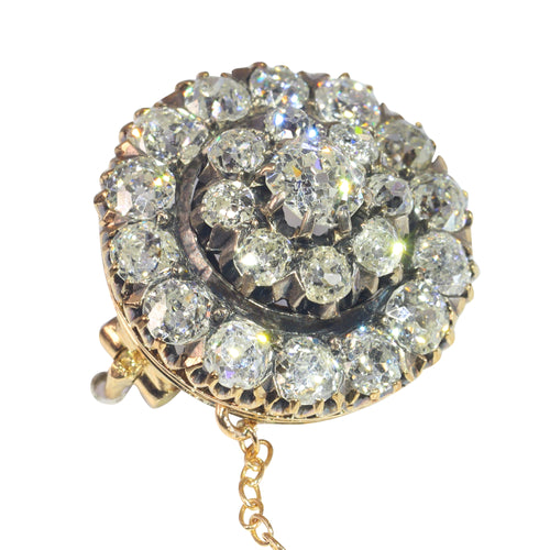 Broche Broche victorienne en or rose 18K et diamants (vers 1840) 58 Facettes 22241-0393