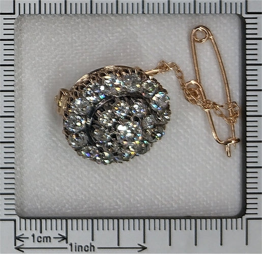 Broche Broche victorienne en or rose 18K et diamants (vers 1840) 58 Facettes 22241-0393