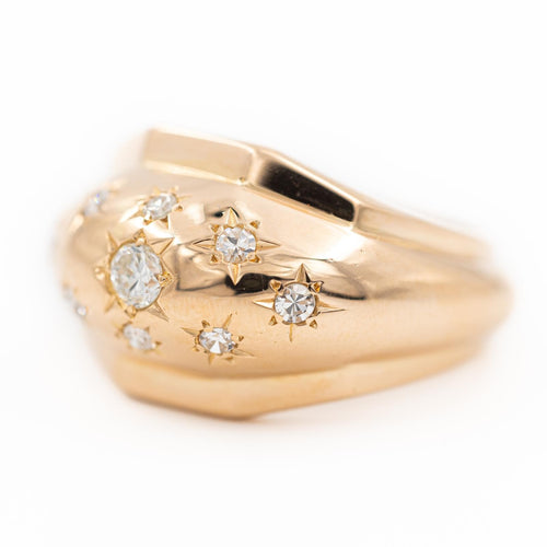 Bague 55 Bague boule en or rose 18 carats sertie de diamants 58 Facettes 2229026CN