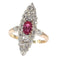 Bague 53 Bague victorienne en or rouge 18K avec rubis et diamants 58 Facettes 22298-0136