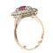 Bague 53 Bague victorienne en or rouge 18K avec rubis et diamants 58 Facettes 22298-0136