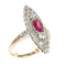 Bague 53 Bague victorienne en or rouge 18K avec rubis et diamants 58 Facettes 22298-0136