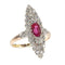 Bague 53 Bague victorienne en or rouge 18K avec rubis et diamants 58 Facettes 22298-0136