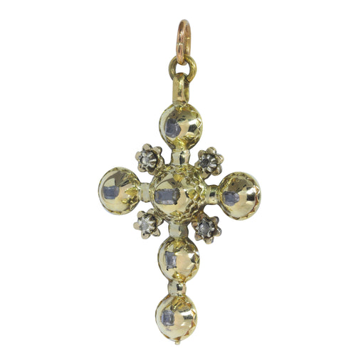 Pendentif Croix géorgienne - Pendentif en diamants taille rose et table 58 Facettes 22332-0140