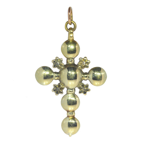 Pendentif Croix géorgienne - Pendentif en diamants taille rose et table 58 Facettes 22332-0140