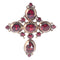 Pendentif Pendentif croix Badine Empire en or jaune 18K et grenats 58 Facettes 22354-0097