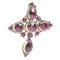 Pendentif Pendentif croix Badine Empire en or jaune 18K et grenats 58 Facettes 22354-0097