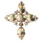 Pendentif Pendentif croix Badine Empire en or jaune 18K et grenats 58 Facettes 22354-0097