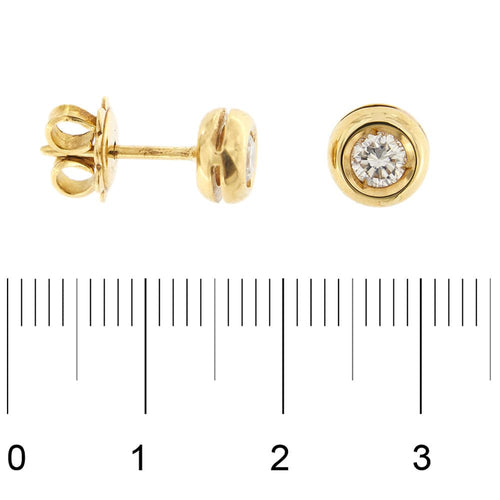 Boucles d'oreilles Boucles d’oreilles point lumineux en or jaune 18 kt et diamants 0,30 ct 58 Facettes 22393