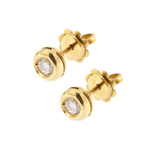 Boucles d'oreilles Boucles d’oreilles point lumineux en or jaune 18 kt et diamants 0,30 ct 58 Facettes 22393