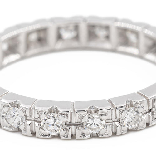 Bague 57 Bague Alliance Or blanc Diamant 58 Facettes 2242414CN