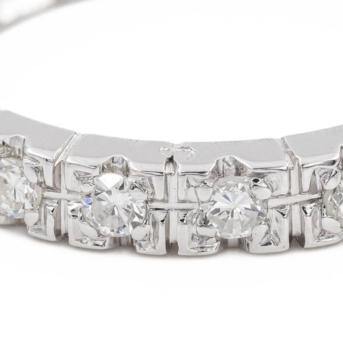 Bague 57 Alliance - Bague tour complet en or blanc 18 carats et diamants 58 Facettes 2242414CN