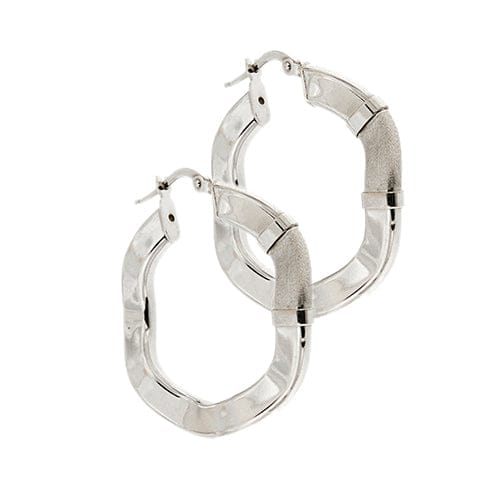 Boucles d'oreilles Boucles d’oreilles à bord ondulé en or blanc 18 ct 58 Facettes 22479